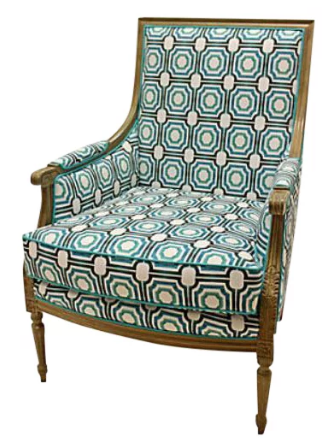 Phillip Chair, Turquoise Fabric