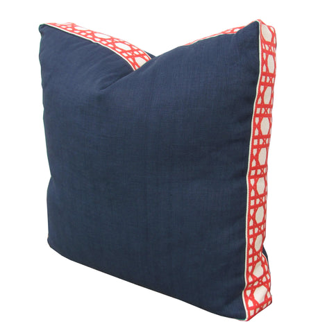 Lacefield for TBH - Navy/Coral Pillow